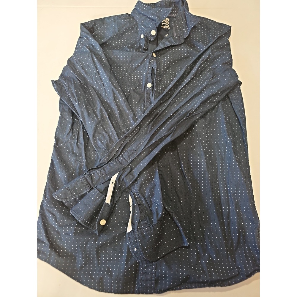 Old Navy The Classic Shirt Slim Fit Men's Small Blue Polka Dot Button Front...